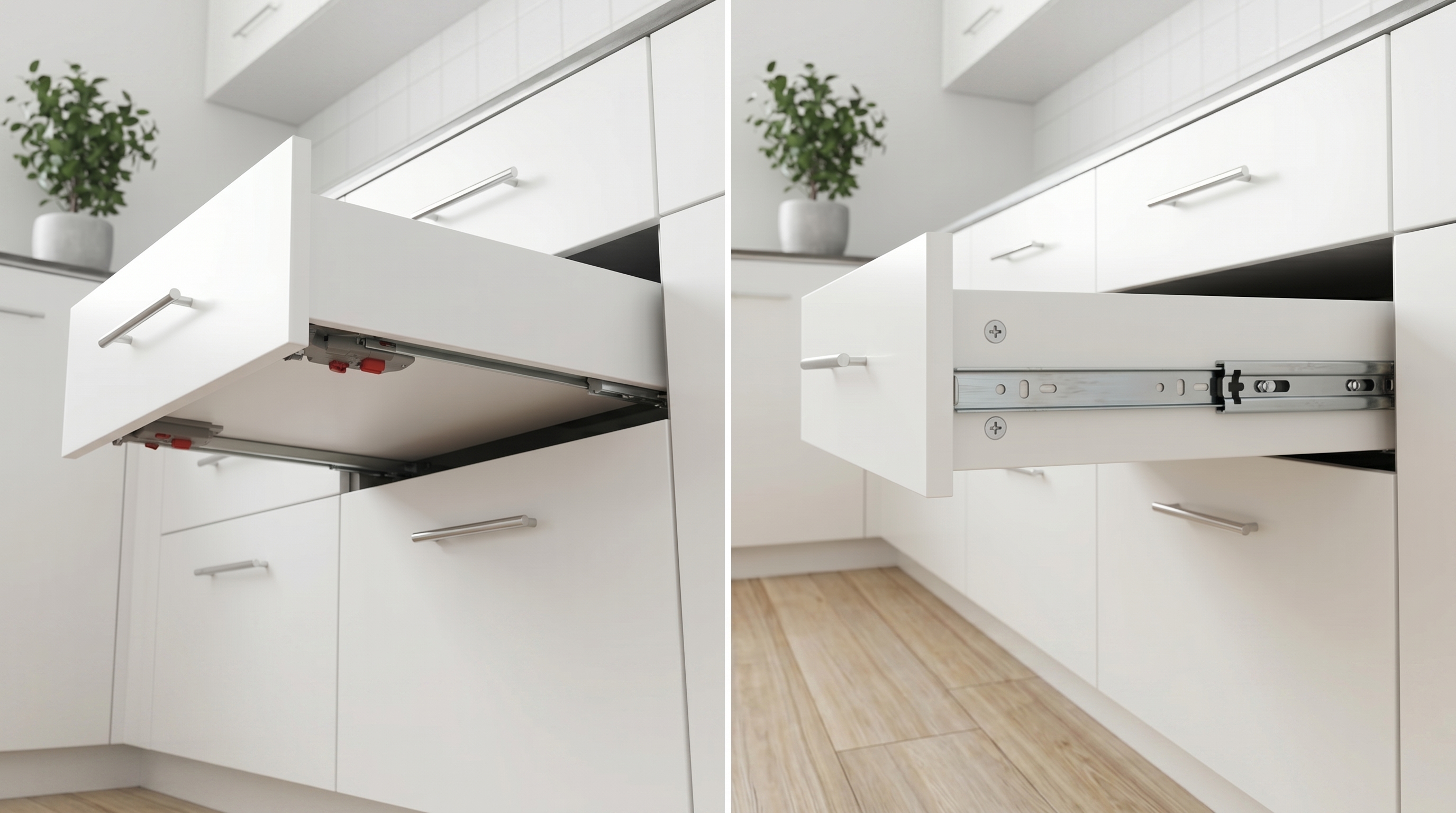Ray Bi 3 Tầng và Ray Âm Giảm Chấn: So Sánh Thực Tế Để Chọn Đúng Cho Tủ Bếp