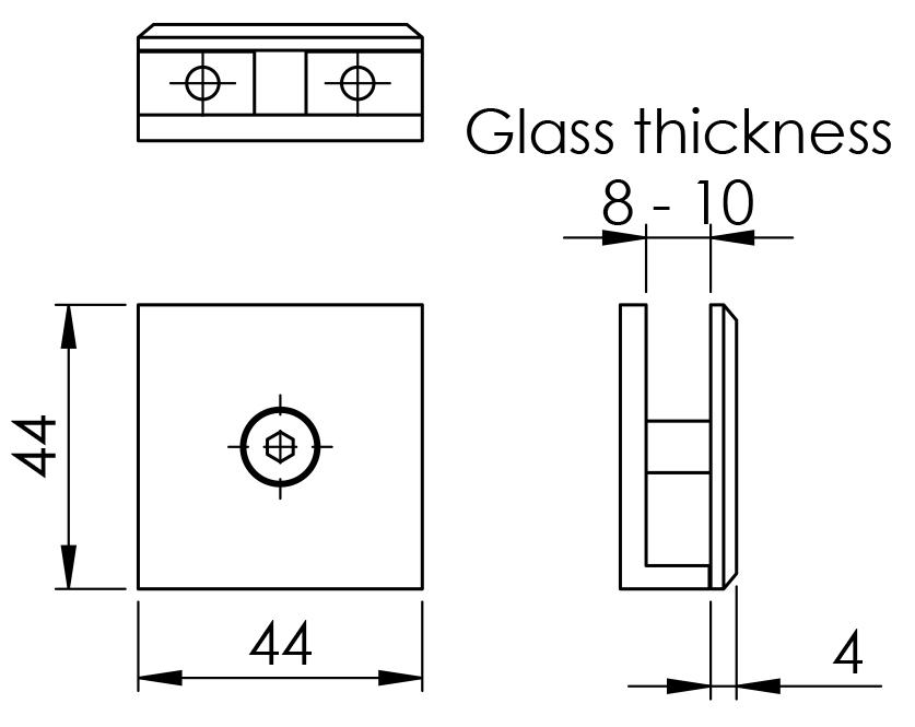 Kẹp kính gắn tường