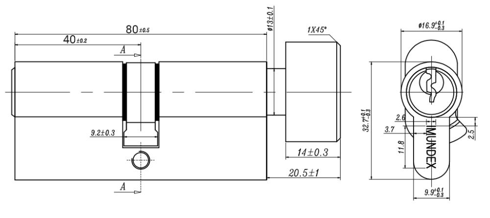 Ruột khóa 1 đầu chìa và 1 đầu vặn ovan
