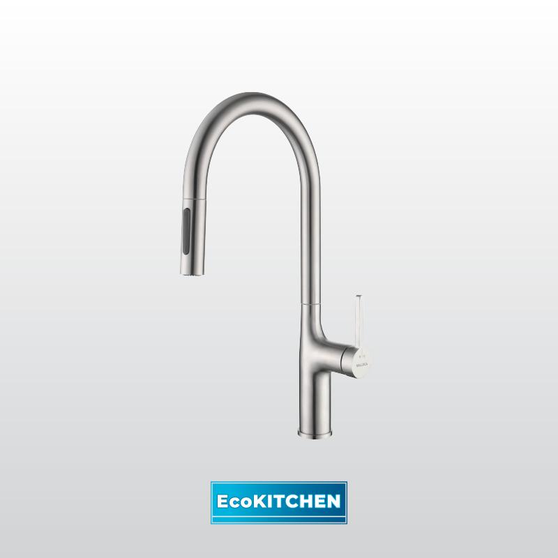 Vòi rửa chén nóng lạnh dây rút inox 304 EcoKitchen