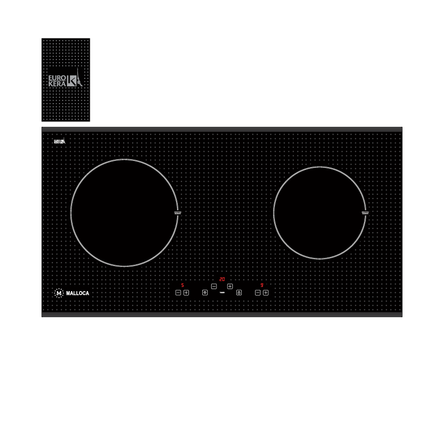 Bếp từ 2 vùng nấu 72cm