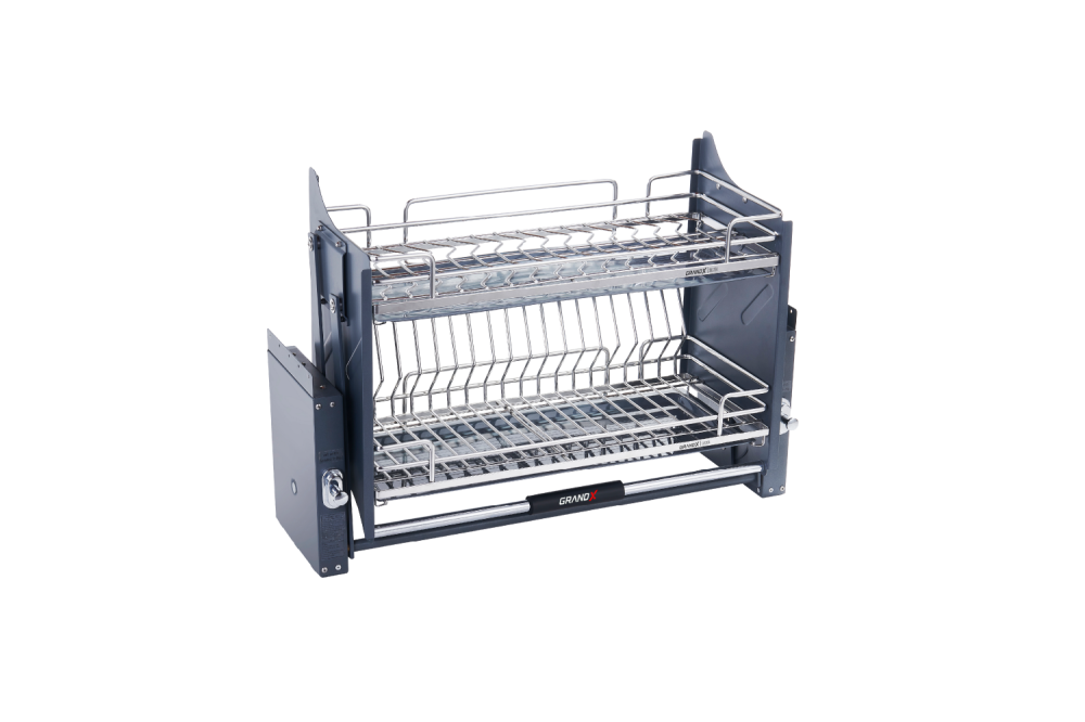 Giá bát nâng hạ 900mm khung rổ Inox 304 nan Oval GrandX XL.90M2