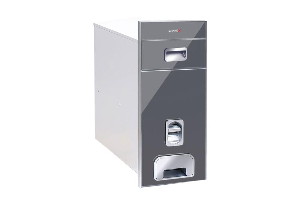 Thùng gạo mặt gương màu xám 300mm inox GrandX XR.G301G