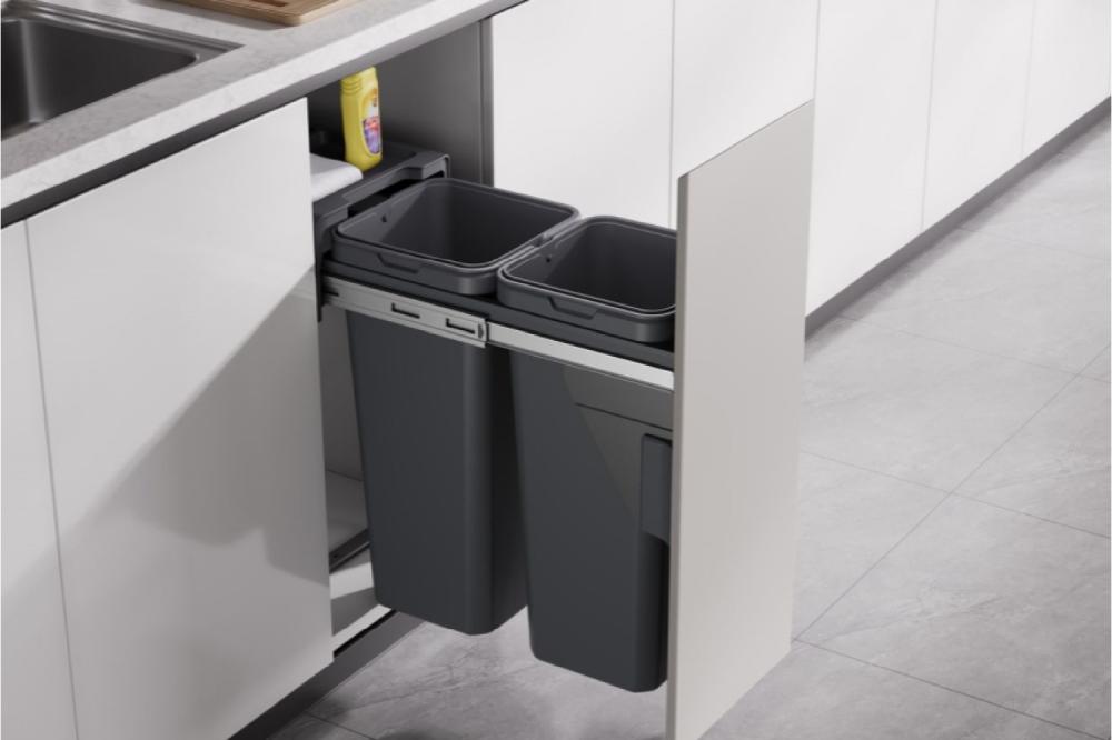 Thùng rác đôi 300mm cánh kéo âm tủ GrandXXW.D30