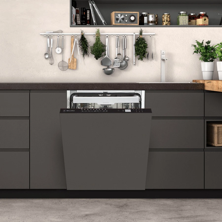 Máy rửa chén âm tủ 60cm 14 bộ chén dĩa , tự động mở cửa, động cơ không chổi than
