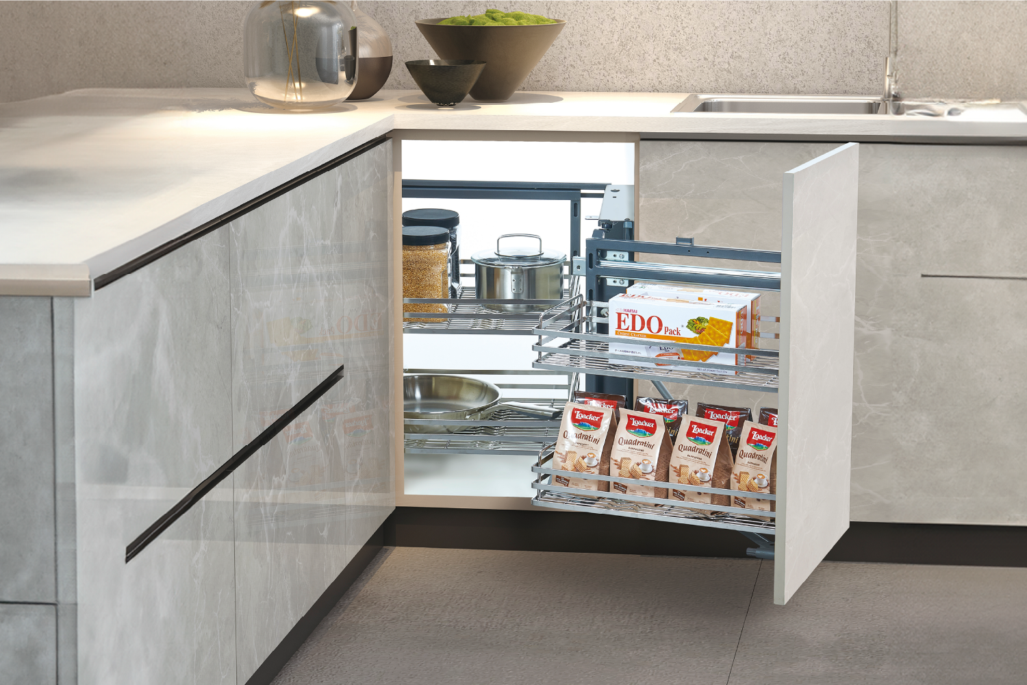 Kệ góc liên hoàn Inox 304 nan dẹt GrandX XMC.45S (L/R)